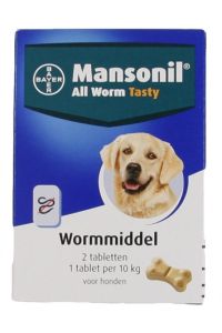 Mansonil Hond All Worm Tasty Tabletten-2 ST