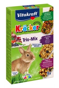 Vitakraft Dwergkonijn Krackers Noot/bosvruchten/groenten-3 IN 1