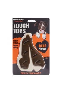 Rosewood Tough Toys Meaty Beef Takeaway Steak-10X8X3 CM