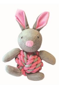 Little Rascals Knottie Bunny Touwbal Konijn Roze-20X15X8 CM
