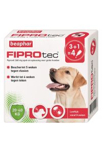 Beaphar Fiprotec Hond Tegen Teken En Vlooien-20-40 KG 3+1 PIP