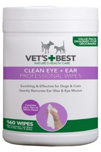 Vets Best Clean Ear / Eye Wipes Hond-160 ST