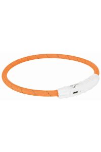 Trixie Halsband Hond Flash Lichthalsband Usb Tpu / Nylon Oranje-45X0.7 CM