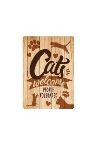 Plenty Gifts Waakbord Blik Cats Welcome People Tolerated-21X15 CM