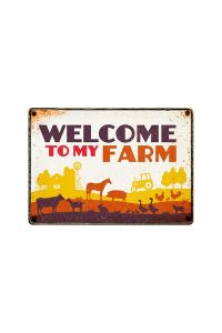 Plenty Gifts Waakbord Blik Welcome To My Farm-21X15 CM
