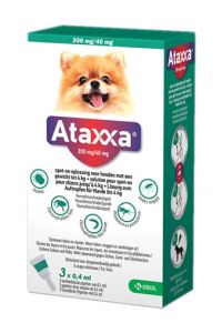 Krka Ataxxa Spot On Hond-<4 KG 200 MG/40 MG 3 PIP
