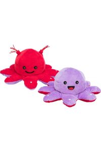 Trixie Octopus Omkeerbaar Pluche Rood / Paars-35 CM