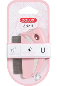 Zolux Anah Vlooienkam Rond Roze / Wit-6X1.5X8.5 CM