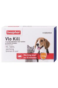 Beaphar Vlo Kill+ Kleine Hond/kat Tot 11 Kg-6 TABLETTEN