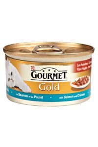 Gourmet Gold Fijne Hapjes Zalm / Kip-85 GR
