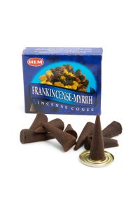 Hem Frankincense-Myrrh Kegelwierook-12 doosjes a 10 stuks