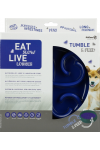 Eat Slow Live Longer Tumble Feeder Blue
