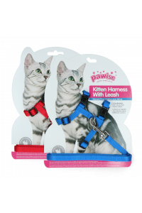 Pawise Kitten Harness Leash-Red/Blue S