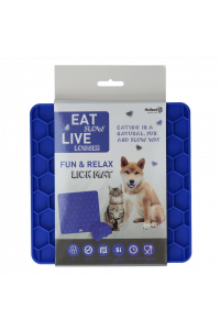 Eat Slow Live Longer Fun & Relax Lick Mat Blauw