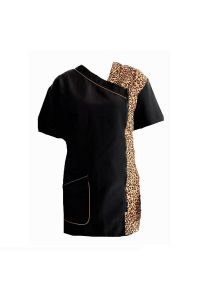 TTG trimshirt zwart/luipaard met zijsluiting