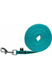 hondenlooplijn 5 meter singelband/rubber turquoise