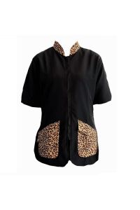 TTG trimshirt zwart met leopard print