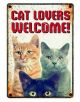 Plenty Gifts Waakbord Blik Cat Lovers Welcome-15X21 CM